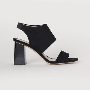 H&M Black Suede Block Heels